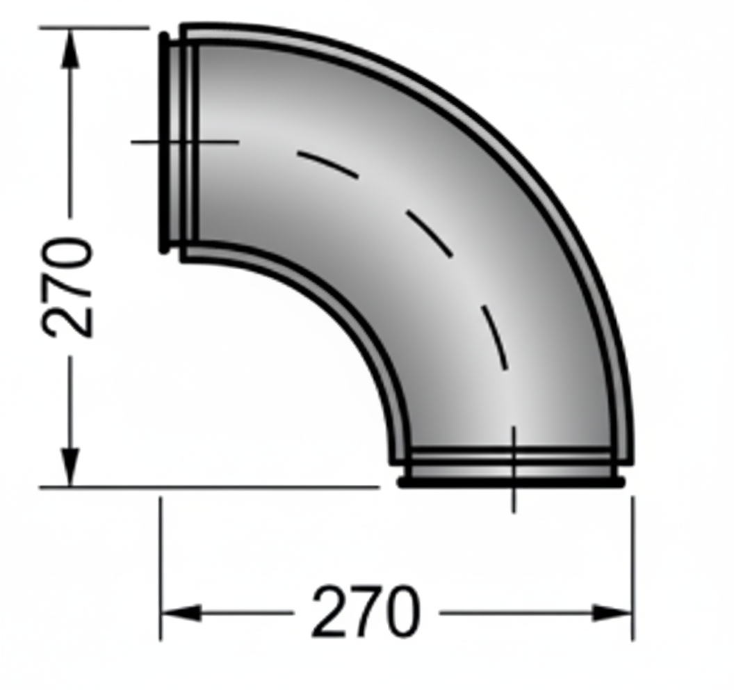 Поворот компактный 90°